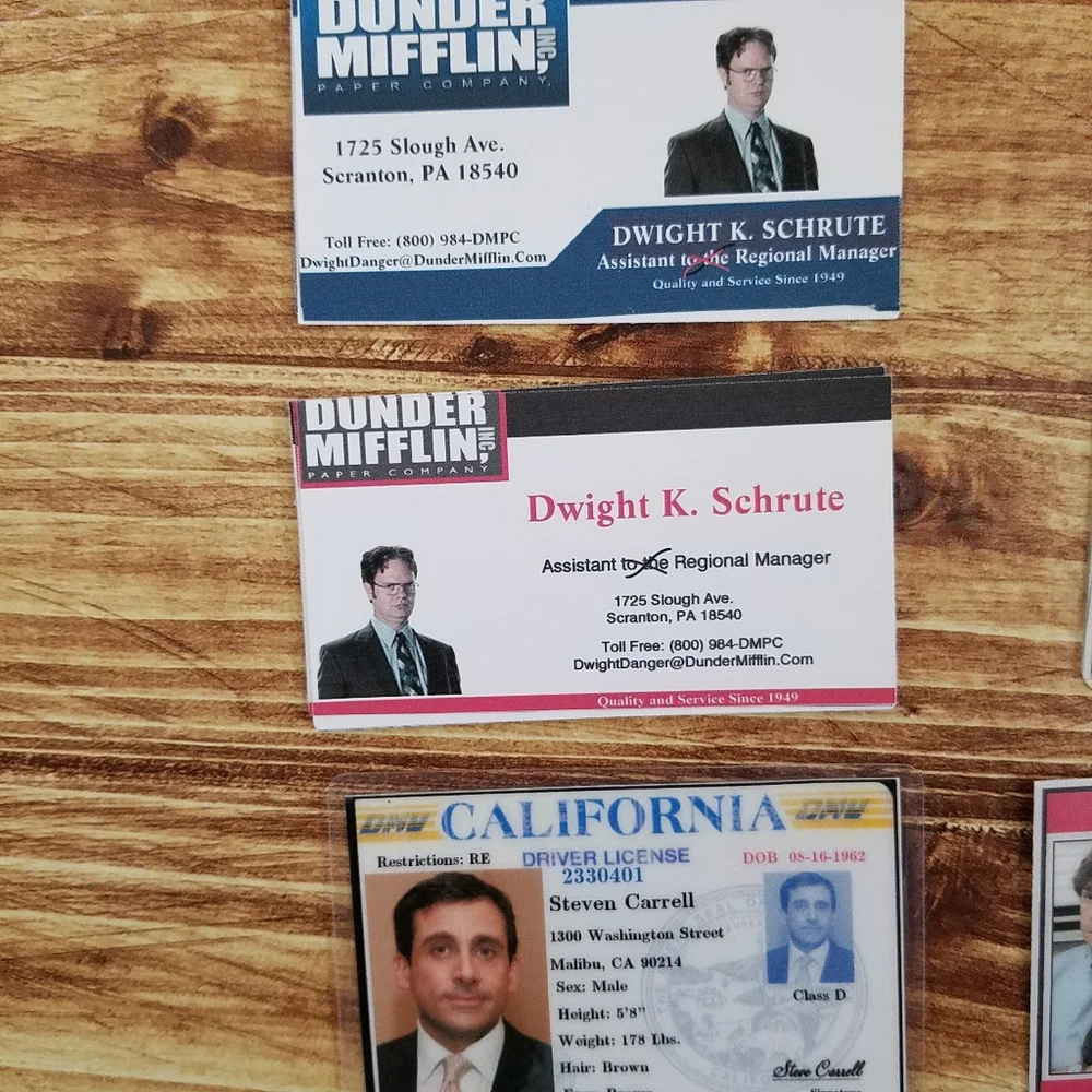 The Office TV Show Character Badge Card Lot - Party Supplies Funny Universal NBC